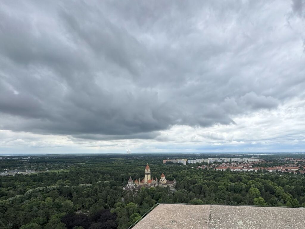 View from the top of the Monument to the Battle of the Nations in Leipzig, Germany